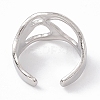 304 Stainless Steel Wide Hollow Open Cuff Ring for Women RJEW-G275-03P-3