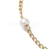 Glass Pearl Beaded Chain Bracelet X-BJEW-JB09432-3