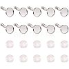 Clear Domed Glass Cabochon Cover and Brass Lever Back Earring Settings for DIY DIY-PH0001-60S-1