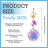 3Pcs Crystal Glass Hanging Sun Catcher AJEW-TADJ0001-08C-4