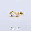 Stainless Steel Micro Pave Clear Cubic Zirconia Cartilage Earrings for Women Men WG126FA-16-1