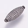 Brass Micro Pave Cubic Zirconia Beads KK-P116-16-2