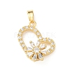 Brass Micro Pave Cubic Zirconia Rotating Pendants KK-M323-01C-G-1