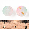 Frosted Baking Paint Crackle Glass Beads with Glitter Powder X1-DGLA-T004-01F-3