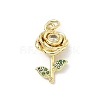 Brass Micro Pave Cubic Zirconia Pendants KK-H255-26G-1