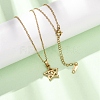 304 Stainless Steel Star Pendant Cable Chain Necklaces for Men Women NJEW-K308-01B-G-1
