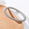 304 Stainless Steel Stretch Bangles for Women BJEW-P315-02G-P-3