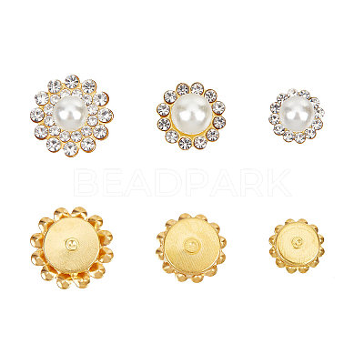 120Pcs 3 Style Flower Sew on Rhinestone FIND-GF0004-14-1