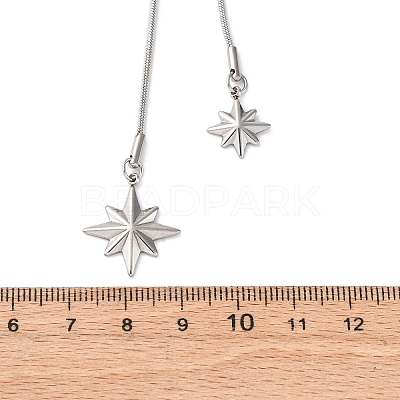 304 Stainless Steel Star Lariat Slider Necklaces NJEW-R026-14P-1