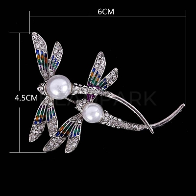 Dragonfly Alloy Rhinestone Brooch LS-PW-WG859D6-01-1
