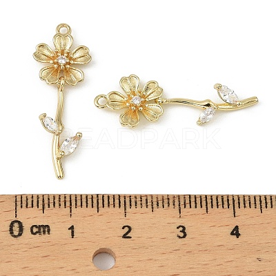 Brass Micro Pave Cubic Zirconia Pendants KK-C107-09B-G-1