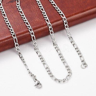 Non-Tarnish 304 Stainless Steel Figaro Chain Necklaces STAS-P101-71P-1