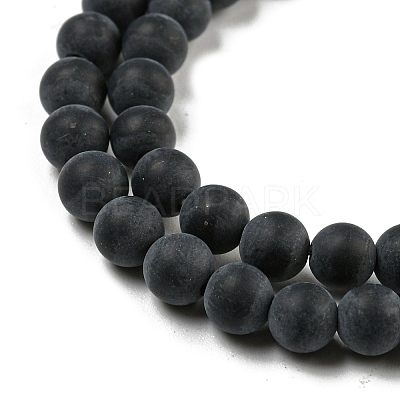 Grade A Natural Black Agate Beads Strands G447-2-1