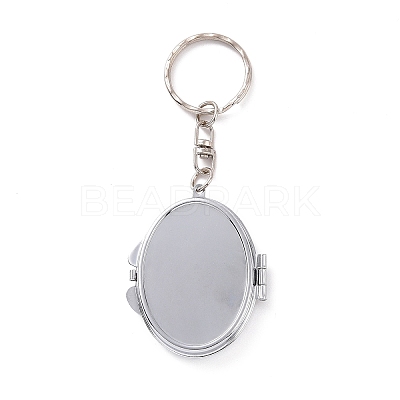 Iron Folding Mirror Keychain DIY-D079-01C-1