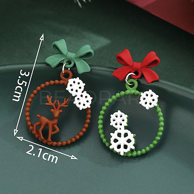 Alloy Enamel Dangle Stud Earrings FS-WG7AF48-04-1
