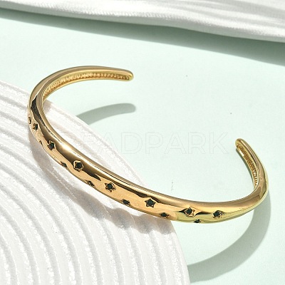 304 Stainless Steel Rhinestone Cuff Bangles for Women BJEW-D456-03G-01-1