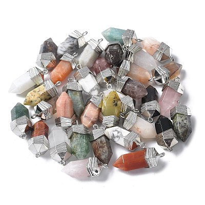 Natural Mixed Stone Faceted Pendants G-G181-03P-1