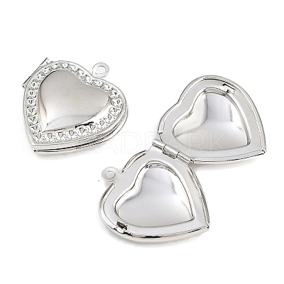 Rack Plating Brass Locket Pendants KK-F090-02P-1