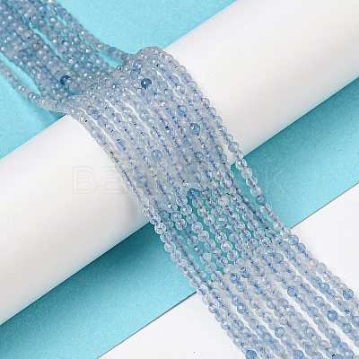 Grade A Natural Aquamarine Beads Strands X-G-E411-19F-2mm-1