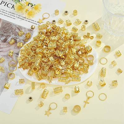 270Pcs Iron Hair Coil Cuffs X1-AJEW-SZC0021-03G-1