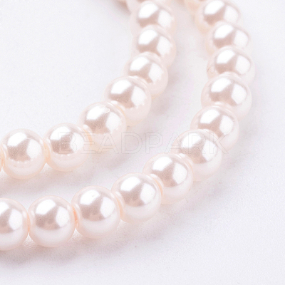 Eco-Friendly Dyed Glass Pearl Round Beads Strands HY-A002-4mm-RB091-1