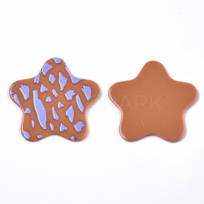 Opaque Printed Acrylic Cabochons MACR-N011-002-A01-1
