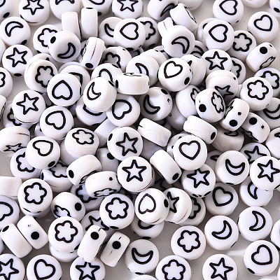 Opaque White Acrylic Beads SACR-YW0001-21B-1