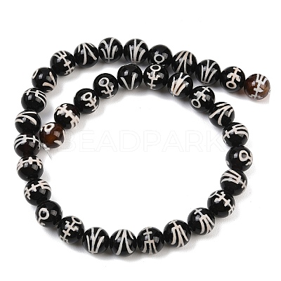 Tibetan Style dZi Beads Strands G-G328-A07-10mm-1