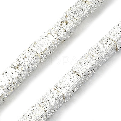 Electroplated Natural Lava Rock Beads Strands G-I360-K02-04-1