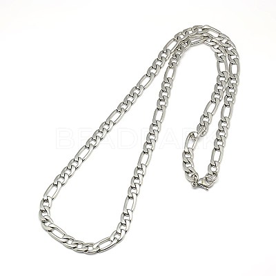 Tarnish Resistant Fashionable 304 Stainless Steel Figaro Chain Necklaces for Men LS-STAS-A028-N016P-1