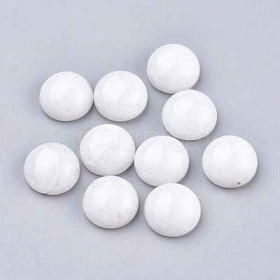 Natural White Jade Cabochons X-G-P393-R69-8MM-1