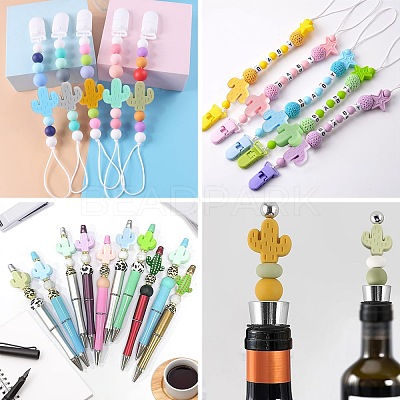 30Pcs 15 Colors Food Grade Eco-Friendly Silicone Focal Beads SIL-CJ0001-09-1