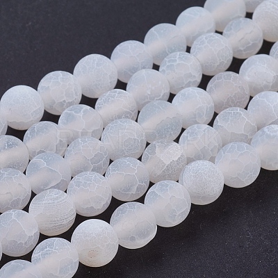 Natural Crackle Agate Beads Strands X-G-G055-8mm-5-1