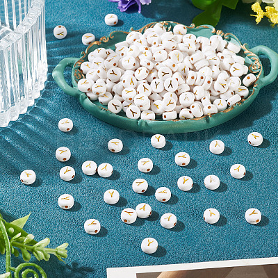 500Pcs Plating Acrylic Beads PACR-TADJ0001-01Y-1