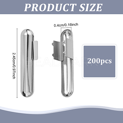 200Pcs Iron Folding Crimp Ends FIND-ME0001-91-1