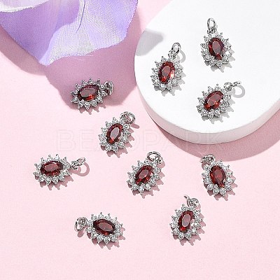 SHEGRACE Brass Micro Pave Cubic Zirconia Pendants XGRQ2O803-446F-P-1