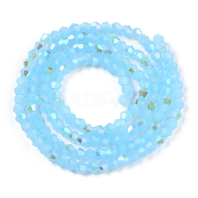 Imitation Jade Electroplate Glass Beads Strands EGLA-A039-J2mm-L03-1