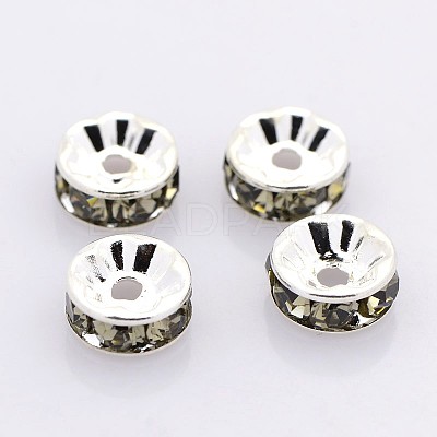 Brass Grade A Rhinestone Spacer Beads RB-A014-Z7mm-12S-1
