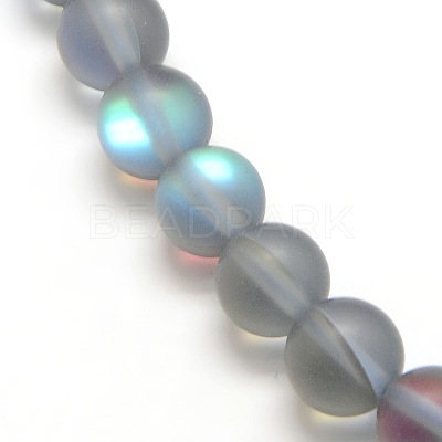 Synthetic Moonstone Beads Strands G-F142-6mm-02-1