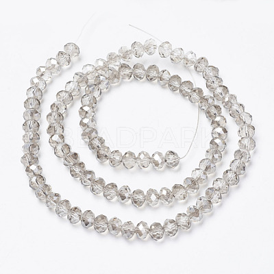 Electroplate Transparent Glass Beads Strands EGLA-A034-T4mm-E15-1