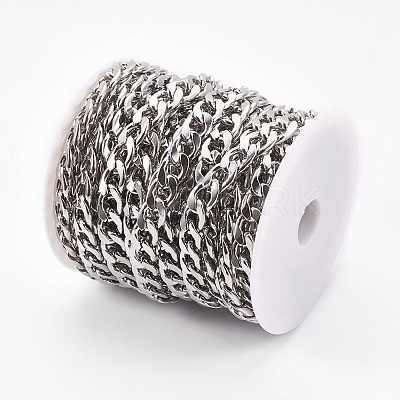 Tarnish Resistant 304 Stainless Steel Cuban Link Chains CHS-E013-17A-1