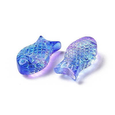 Transparent Spray Painted Glass Beads X-GLAA-I050-10-1