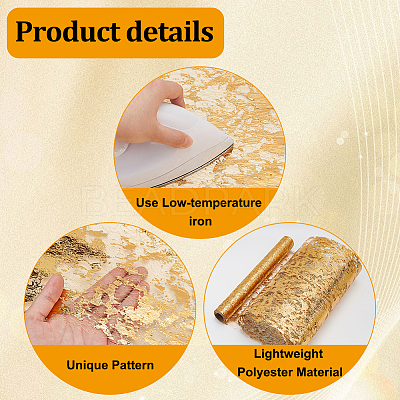 Gold Foil Polyester Mesh Tablecloth AJEW-WH0348-474-1