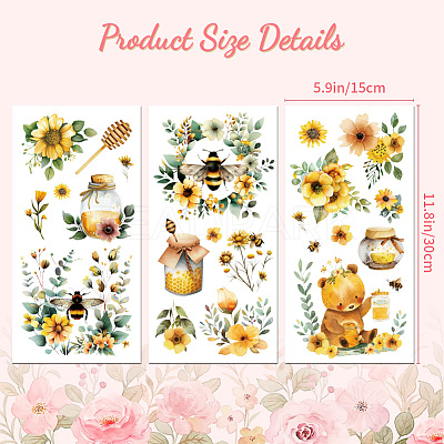 3 Sheets 3 Styles PVC Waterproof Decorative Stickers DIY-WH0404-111-1