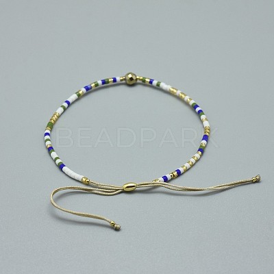 Adjustable Natural Pyrite Braided Bead Bracelets BJEW-F391-A06-1