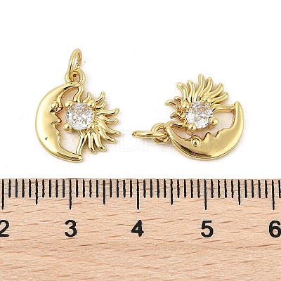Brass Micro Pave Cubic Zirconia Pendants KK-P300-01G-1