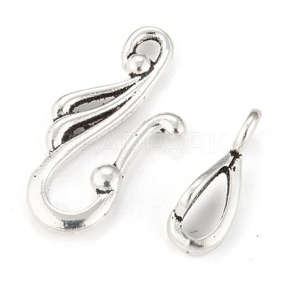 Tibetan Silver Hook and Eye Clasps LF1157Y-1