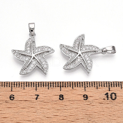 Brass Micro Pave Cubic Zirconia Pendants KK-T070-86P-1