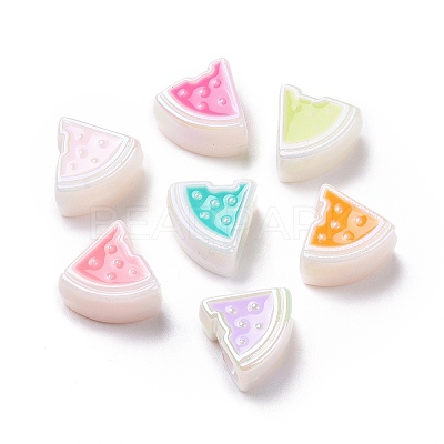 UV Plating Rainbow Iridescent Acrylic European Beads SACR-E009-30-1