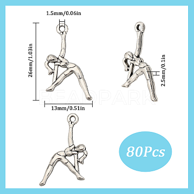 80PCS Tibetan Style Alloy Pendants PALLOY-SC0004-27-1